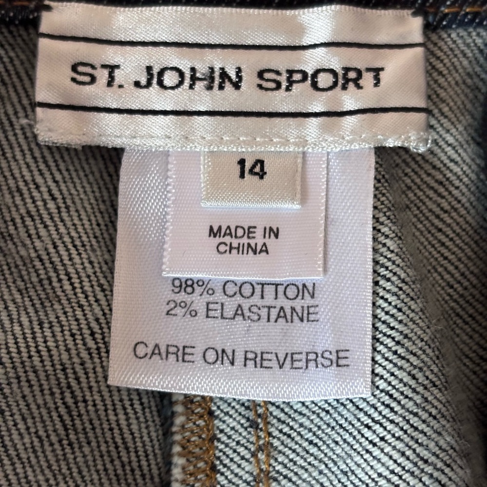 NWOT St. John Collection 3pc Cognac Leather Jacket, Animal Tank, Jeans 16/M/14 - Picture 15 of 16